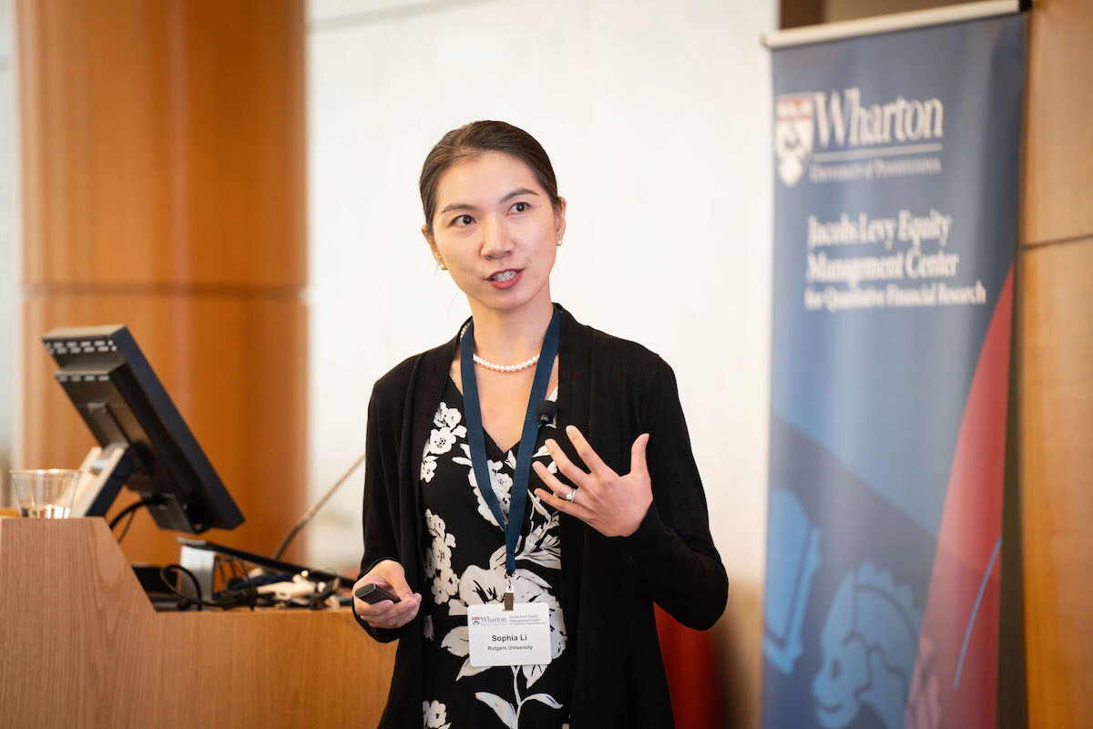 Sophia Li presents a discussion at the Frontiers in Quantitative Finance Conference