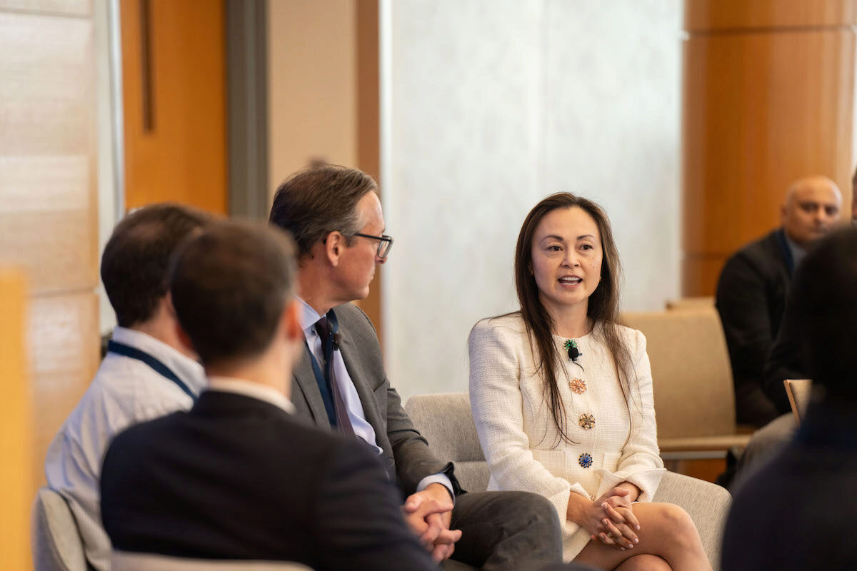 Sarah Hammer moderates a panel at the Frontiers in Quantitative Finance Conference